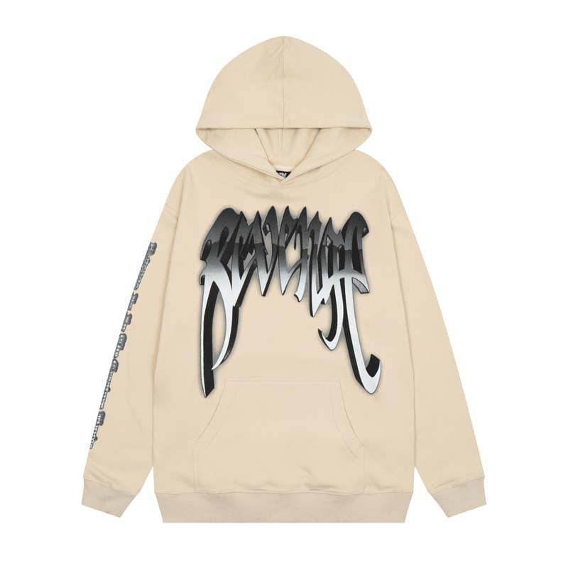 Revenge Hoodie Tech Skull Mask Printed Terry Hoodie