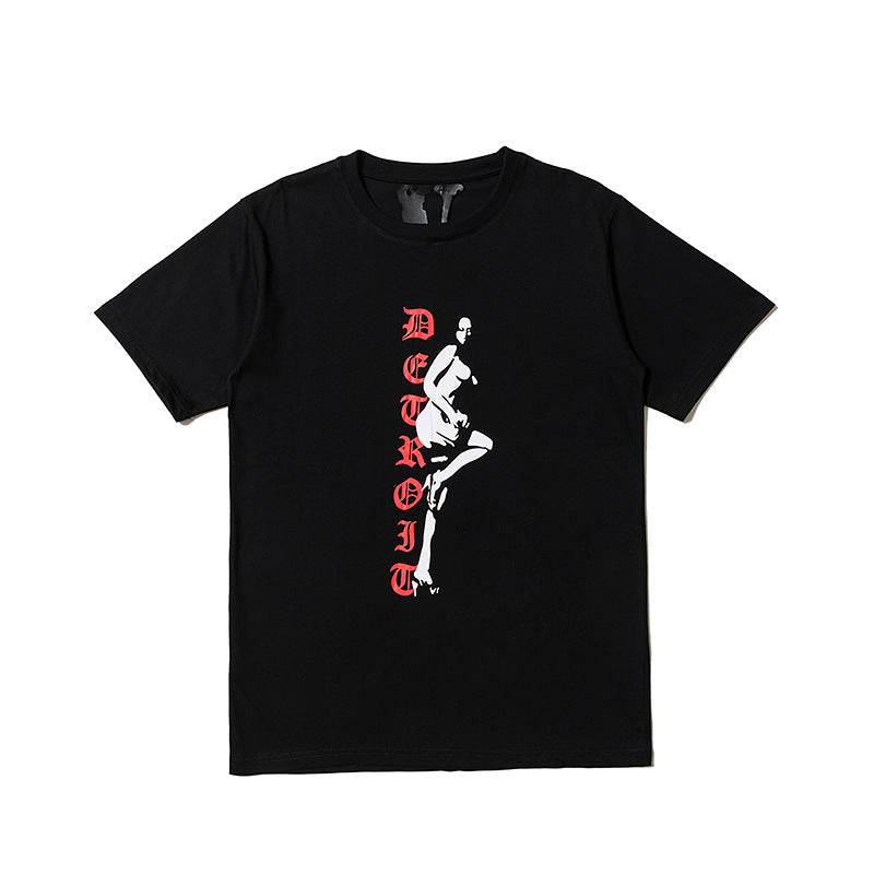 Vlone Stripper T Shirt Summer Big V Female Male And Female