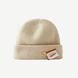Red Beanie Hat Women's Autumn and Winter Warm Knitted Hat Beanie Hat Sleeve Cap