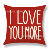 Valentine's Day Pillow Covers 4 Piece Random Styles Together, Home Decoration Red Letter Office Waist Cushion Cover