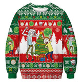 Men and Women Grinch Sweater 3D Printed Couple Christmas round Neck Sweater