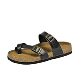 Women Open Toe Sandals Flats Large Size Flat Bottom Buckle Slippers
