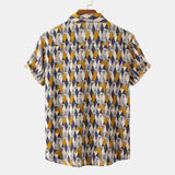 Camp Collar Shirt Short Sleeve Shirt Printed Short Sleeve
