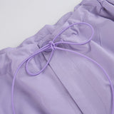 Julia Fox Low Rise Jeans Handsome Drawstring Waist-Tight Woven Casual Pants Hot Girl Loose Leg-Tight Hip Hop Purple Trousers