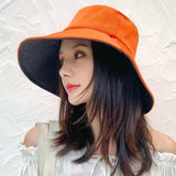 Women Bucket Hat Bucket Hat Sun Protection Double-Sided