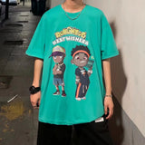 Men T-Shirts Letter Printed round Neck Loose