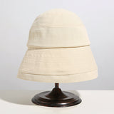 Women Bucket Hat Fisherman Cover Face Solid Color Wide Brim Bucket