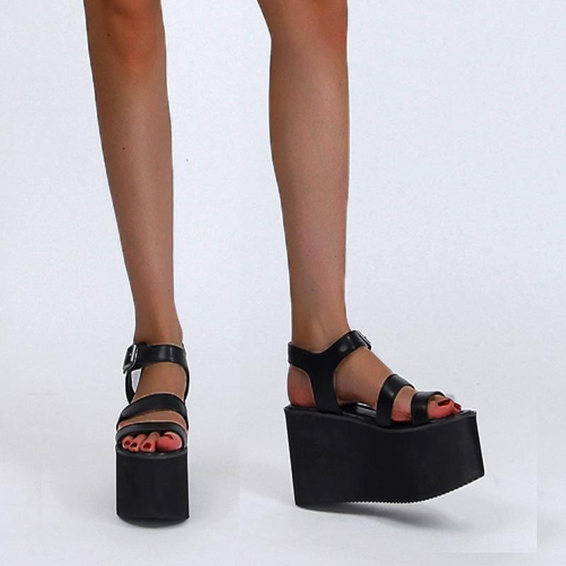 Platform Heels for Women Summer Open Toe Thin Strap High Heel Chunky Heel Sandals