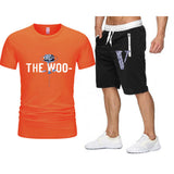 Vlone T Shirts & Shorts 2 Piece Set Rose Large V Printed Men'S And Women'S Loose Short-Sleeved T-Shirt