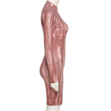 Women's Spring Clothing Fashion Sexy Tight Stand Collar Sports Jumpsuit