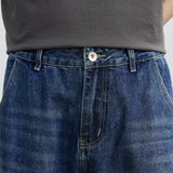 Men Jeans Blue Straight Jeans Men's All-Match Casual