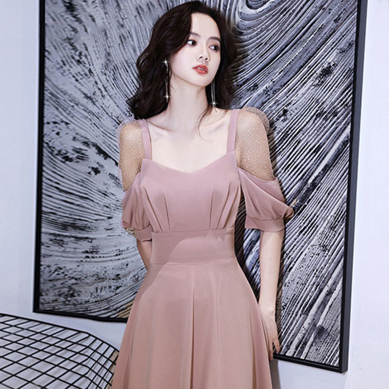 Mauve Dress Bridesmaid Wedding Dress Summer