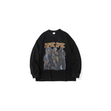 Man Fall Outfits Printed Long-Sleeved T-shirt Men's and Women's Loose Long-Sleeved T-shirt