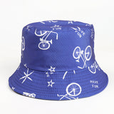 Bucket Hat Fishing Cap Cotton Print Fisherman Hat Cartoon Bucket Hat Female Printing Leaves Sunshade Sun Protection Hat