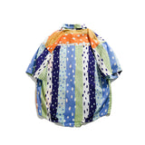 Men T Shitrs Full Printed Color-Contrast Check Printing