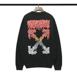 Off White Sweatshirts Printed Casual Round Neck Pullover Sweater Ow Men And Women