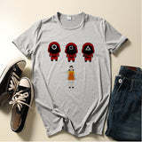 Squid Game Costume 2D Digital Creative Printing Casual Short Sleeve T-shirt