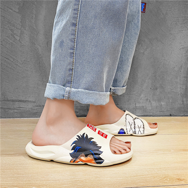 Mens Slide Coconut Slippers Women'S One-Word Slippers Men'S Thick-Soled Outer Wear