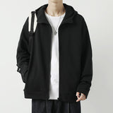 Men Hoodie Solid Color Cardigan Hoodie Spring and Autumn Heavy Japanese Style