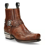 Justin Yellowstone Boots Men'S Short Boots Embroidered Chunky Heel Black Martin Boots