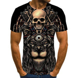 Skull T Shirt 3D Digital Printing Skull Digital Printing 3D Short Sleeve T-shirt