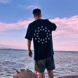 Askyurself T Shirt Paisley Loose Distressed Three-Dimensional Embossed Pattern