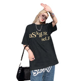 Askyurself T Shirt Short Sleeve Men's Loose T-shirt Women's Summer