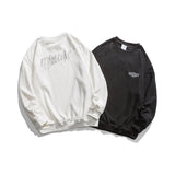 Man Fall Outfis Casual Simple Letter Embroidered Crew Neck Sweater Loose Bottoming Top
