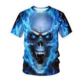 Skull T Shirt Black and White Skull round Neck Printing