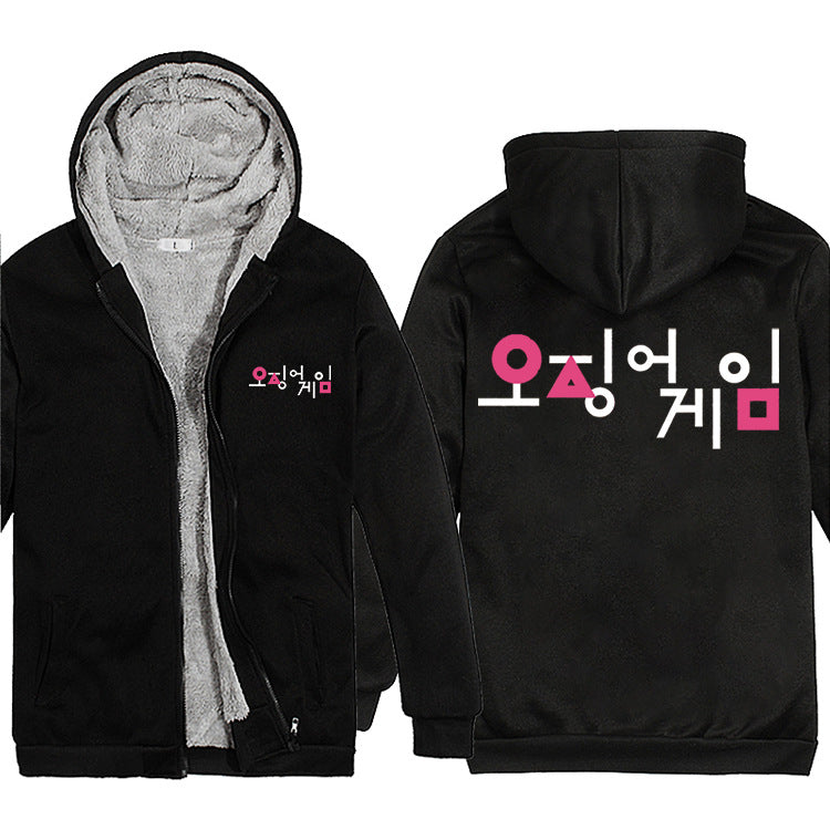Squid Game Costume Digital Creative Leisure Printed Thickening Zipper Sweater
