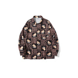 Man Fall Outfits Zebra Print Long-Sleeved Shirt Men's Street Retro Loose Casual Shirt