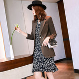 Interview Suit Women's Brown Blazer Women's Spring and Autumn Leisure Dress