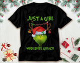 Men and Women Grinch Shirt Christmas Grinch Printed Short Sleeve