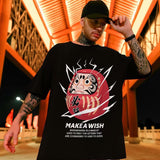 Men T-Shirts Loose Printed round Neck Half Sleeve