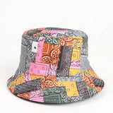 Bucket Hat Fishing Cap Cotton Print Fisherman Hat Printed Fashion Flower Leopard Print Bucket Hat Fashion Sun-Proof Hat