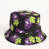 Bucket Hat Fishing Cap Cotton Print Fisherman Hat Flower Fashion Basin Hat for Men and Women Casual Sun Hat