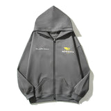 Cardigan Baseball Jacket Rep Foam Wings Letter Print Open Bear Zipper Hoodie