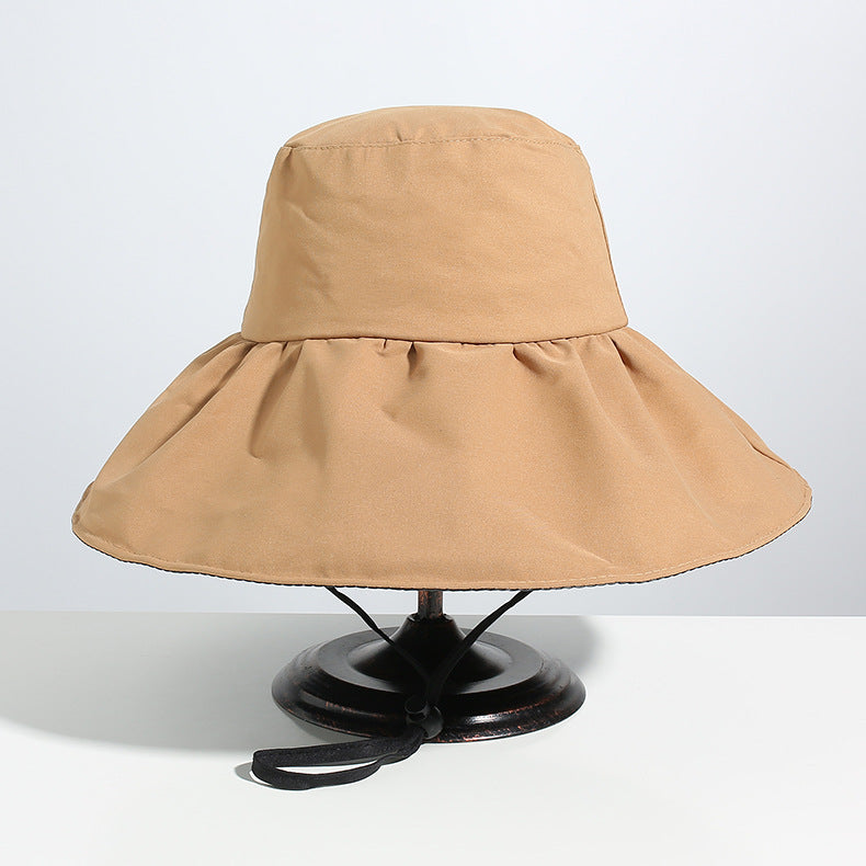Women Bucket Hat Hat Big Brim Vinyl Sun Protective Sun Shade