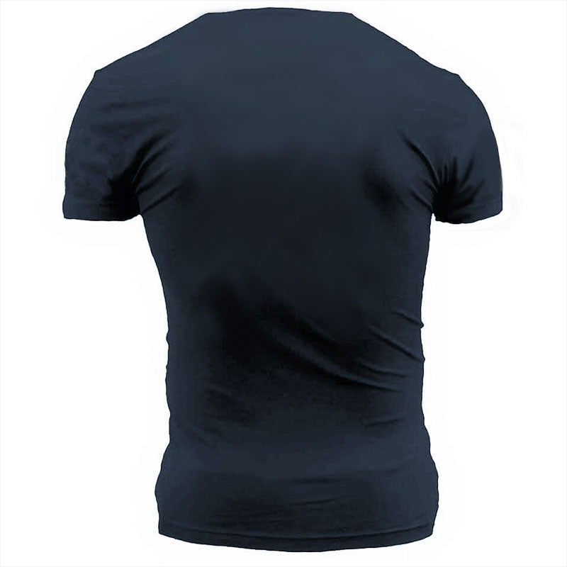 Man T Shirt Summer Spot Slim Cotton Blue Sports Youth T-shirt