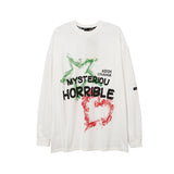 Man Fall Outfits Vintage Graffiti Printing Long Sleeve T-shirt Men and Women Autumn Sweater