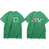 Squid Game Costume Short Sleeve Loose Crew Neck T-shirt Top