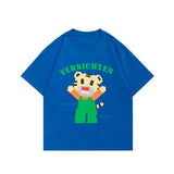 Men T Shitrs Cartoon Graphic Print Crew Neck
