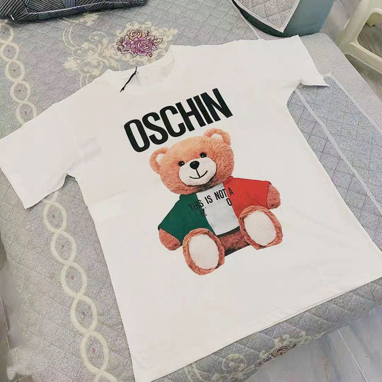 Moschino T Shirt Printed T-Shirt Women Loose Casual Short-Sleeved Top