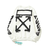 Off White Sweatshirts Graffiti Splash Arrow Printed Crew Neck Sweatshirt Autumn And Winter
