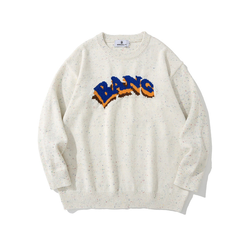 Men Sweater Sweater Men's BF Idle Style Loose round Neck Sweater