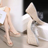 Platform Heels for Women Summer Pearl Thick Bottom Ankle-Strap High Heels