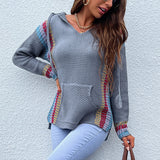 Women Pullover Knit Sweater Autumn and Winter Hooded Sweater Sweater Coat