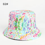 Bucket Hat Fishing Cap Cotton Print Fisherman Hat Printed Colorful Flower Fashion Sun Hat