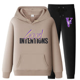 Vlone Hoodie & Pants 2 Piece Set Casual Loose Hoodie Sweatshirt
