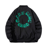 Varsity Jacket Solid Color Thin Embroidery